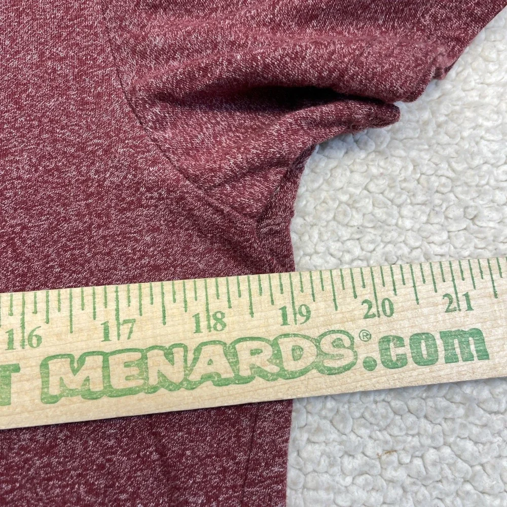 Hollister‎ T-Shirt Mens S Red Burgundy V-Neck Short Sleeve Logo Heathered Tee